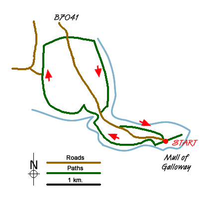 Route Map - Mull of Galloway circular
 Walk
