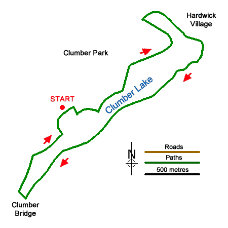 Route Map - Clumber Park and Lake Walk