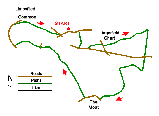Route Map - Limpsfield Circular Walk