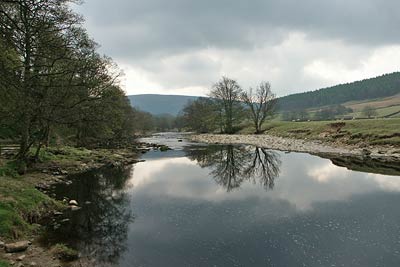 The River Wharfe in tranquil mood below Burnsall