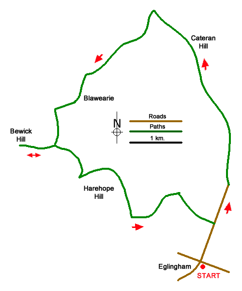 Route Map - Bewick Moor Walk